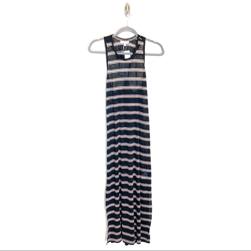 Joie Linen Brellen Striped Twist Back Maxi Dress Size Small NEW - Picture 2 of 7